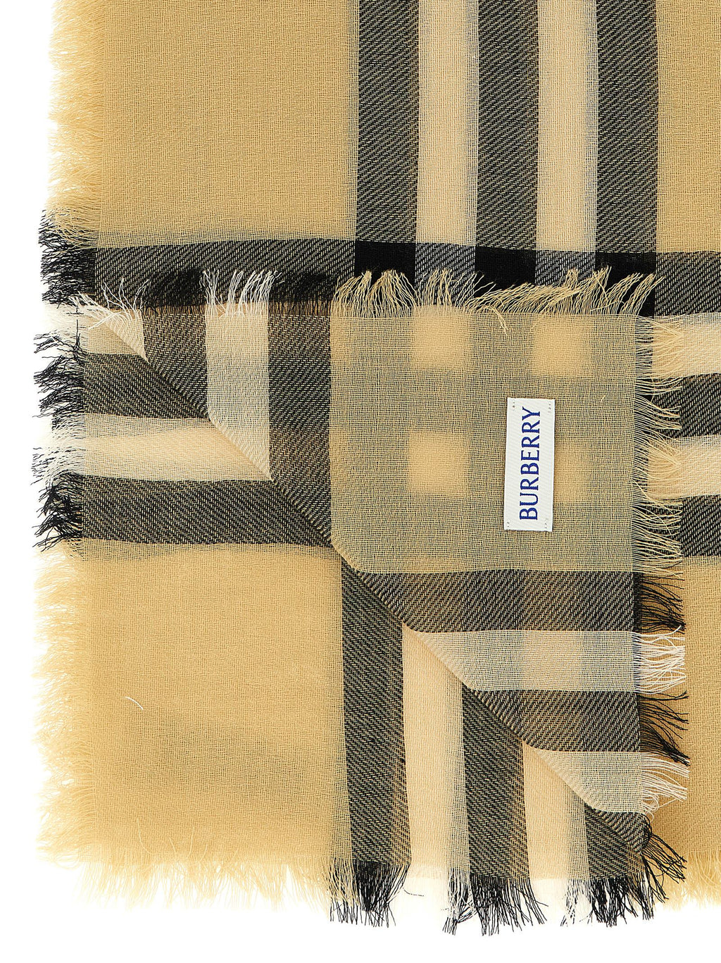Burberry Beige Wool Scarf Burberry