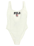 Polo Ralph Lauren White Nylon One-Piece Swimsuit Polo Ralph Lauren