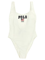 Polo Ralph Lauren White Nylon One-Piece Swimsuit Polo Ralph Lauren