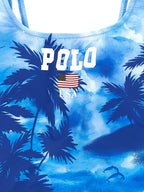 Polo Ralph Lauren Blue Nylon One-Piece Swimsuit Polo Ralph Lauren