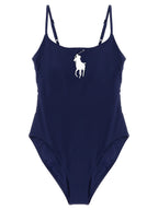 Polo Ralph Lauren Blue Nylon One-Piece Swimsuit Polo Ralph Lauren