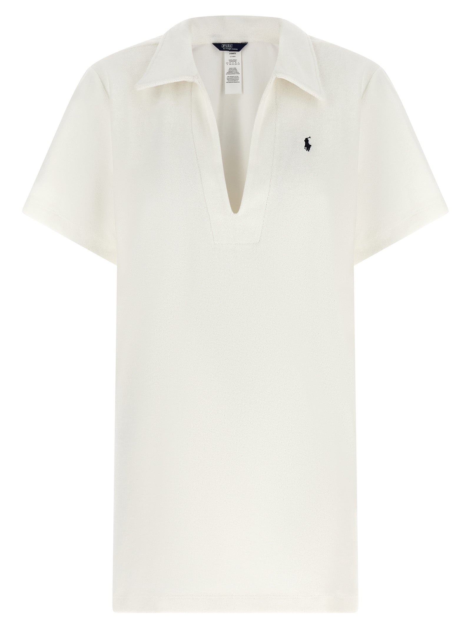 Polo Ralph Lauren White Organic Cotton Short Dress Polo Ralph Lauren
