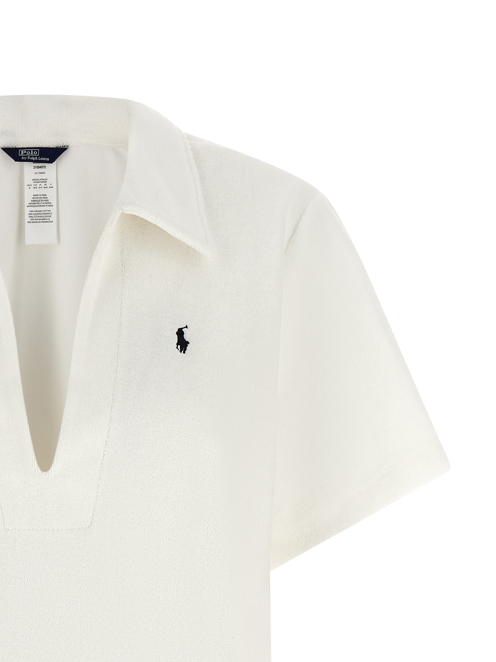 Polo Ralph Lauren White Organic Cotton Short Dress Polo Ralph Lauren