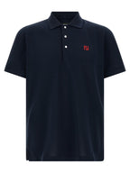 Fendi Blue Cotton Polo Shirt Fendi
