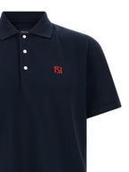 Fendi Blue Cotton Polo Shirt Fendi