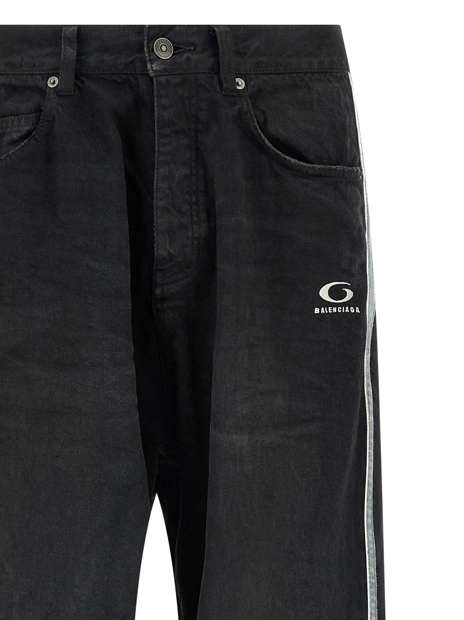 Balenciaga Black Cotton Flared Jeans Balenciaga