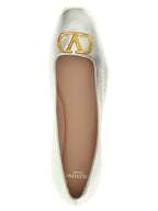Valentino Garavani Silver Lamb Leather Ballet Flats Valentino Garavani