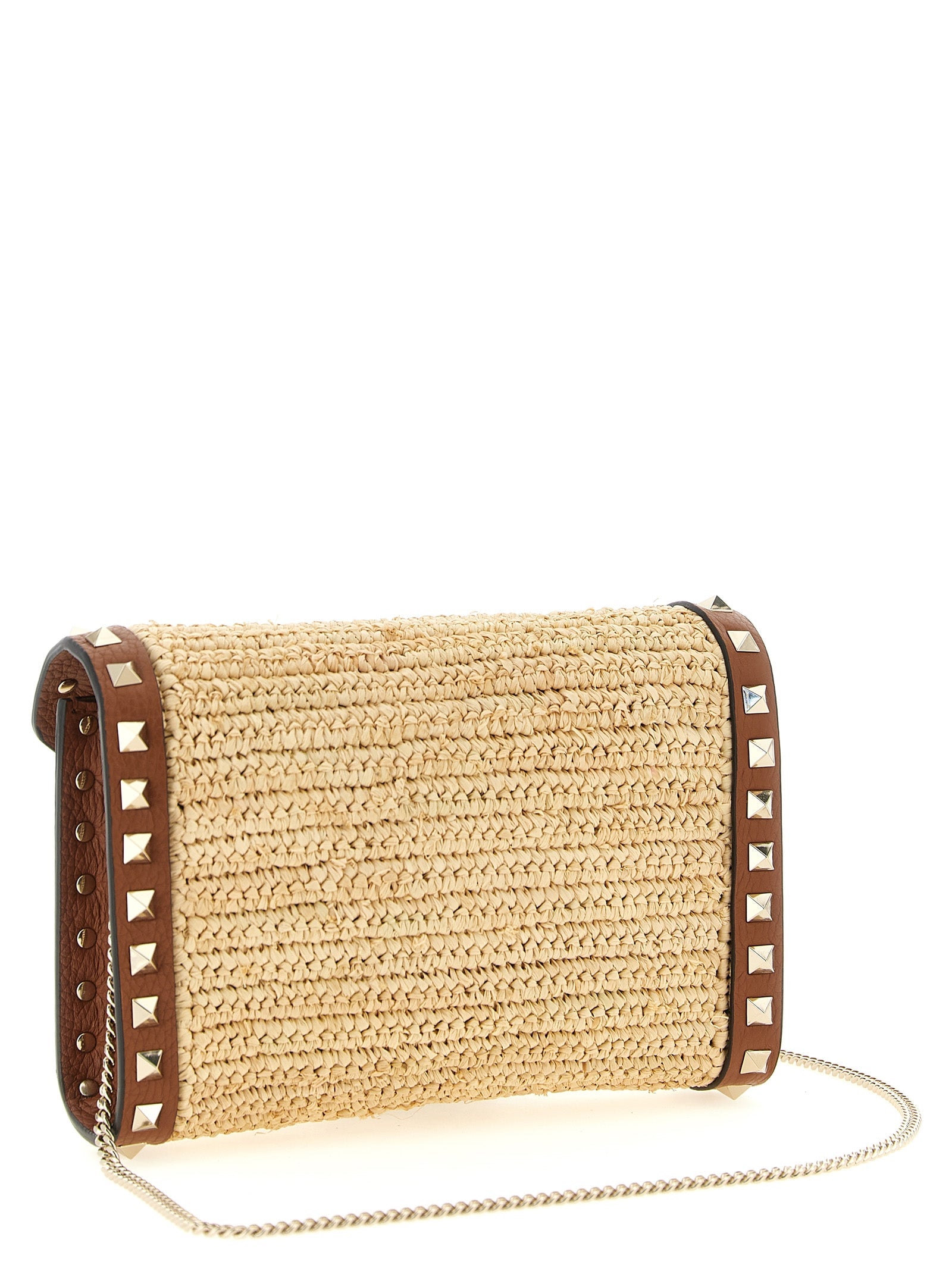 Valentino Garavani Beige Straw Crossbody Bag Valentino Garavani
