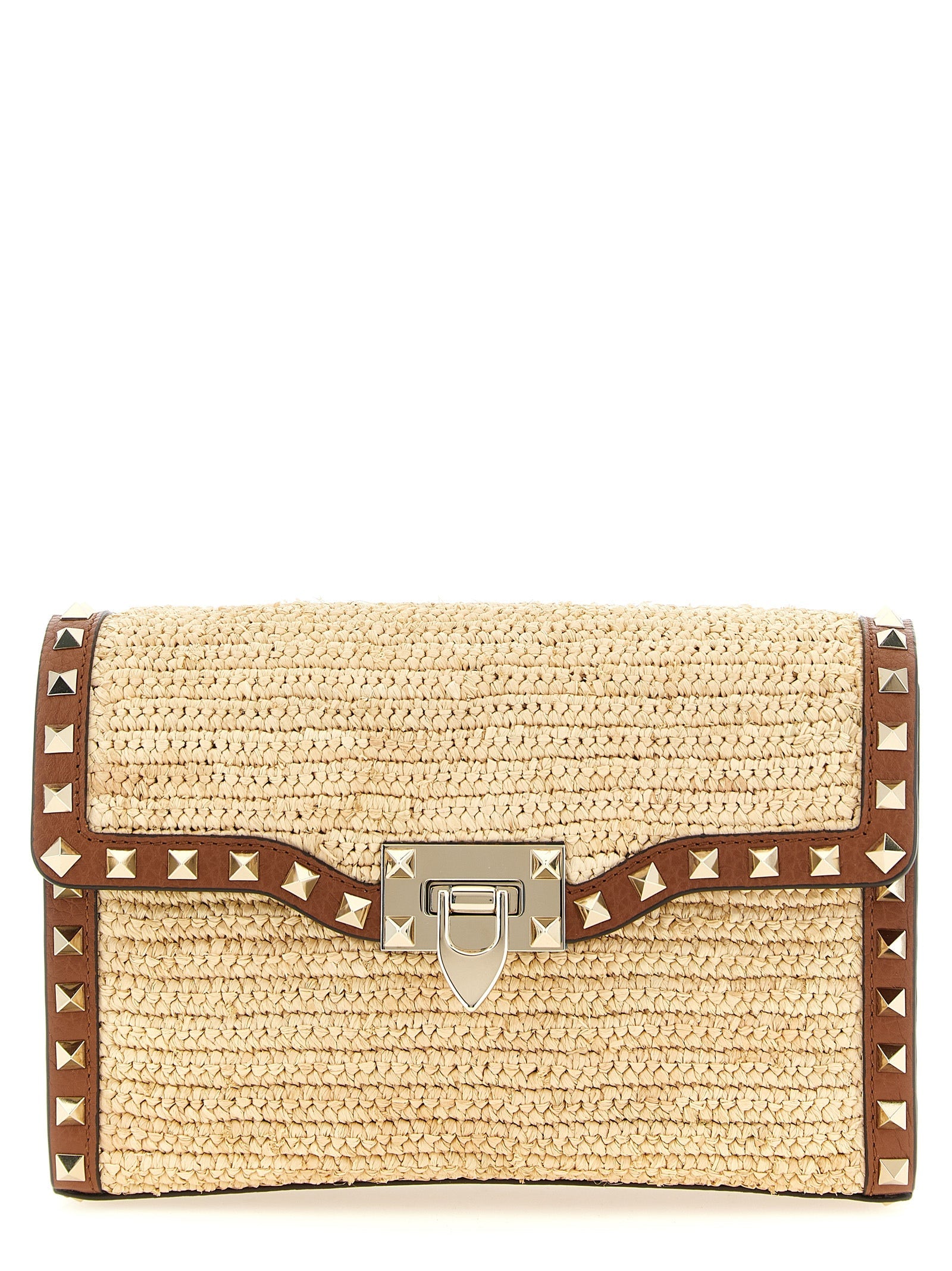 Valentino Garavani Beige Straw Crossbody Bag Valentino Garavani