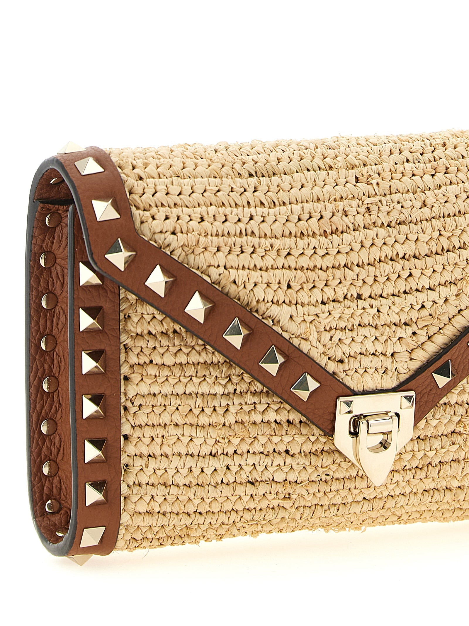 Valentino Garavani Beige Straw Crossbody Bag Valentino Garavani