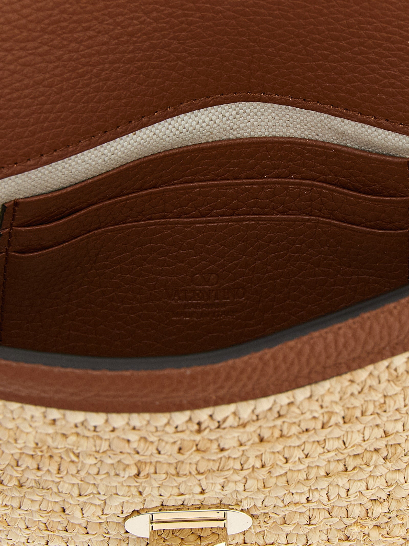 Valentino Garavani Beige Straw Crossbody Bag Valentino Garavani