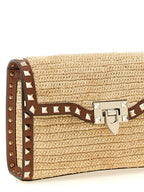 Valentino Garavani Beige Straw Crossbody Bag Valentino Garavani