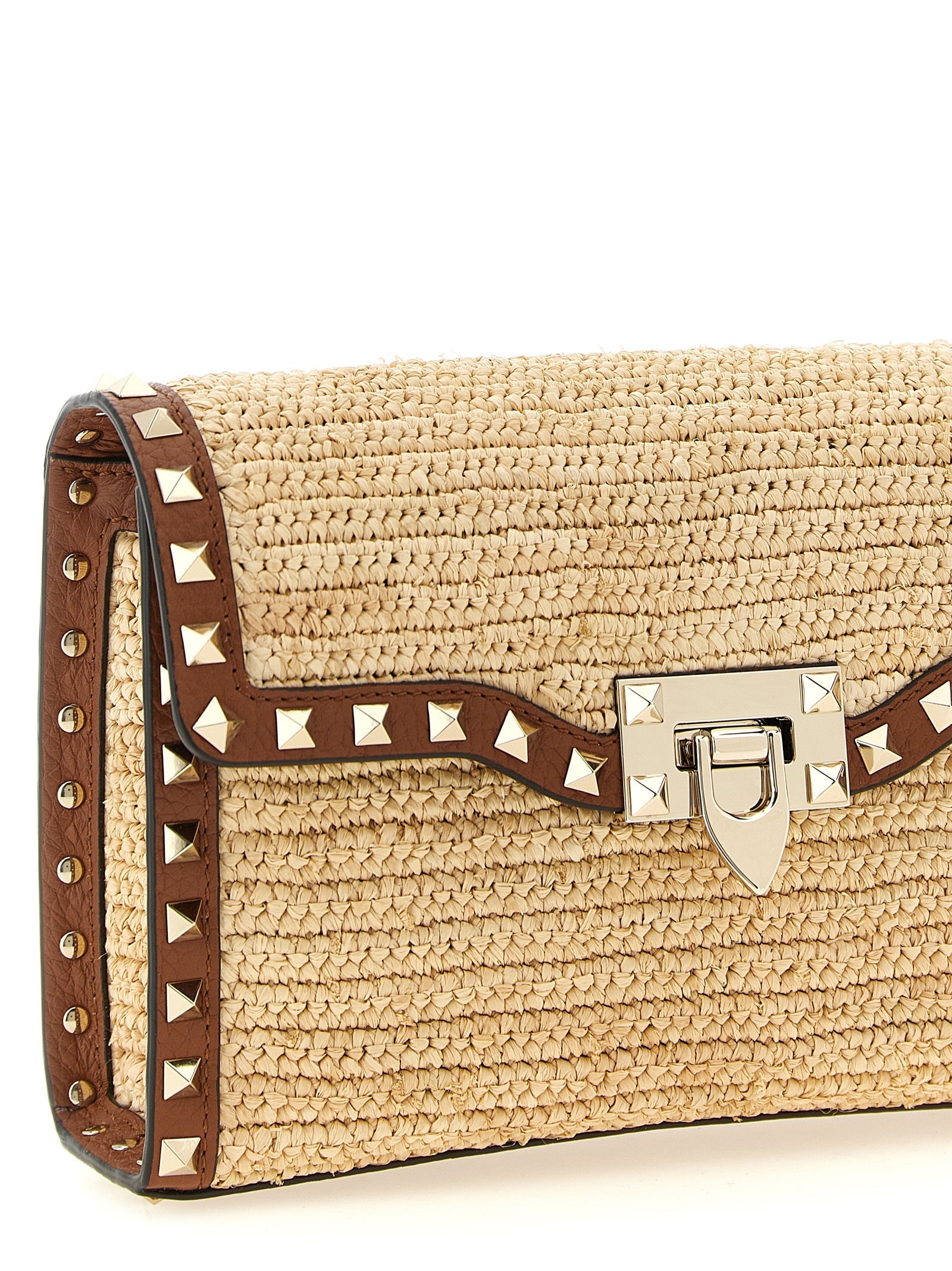 Valentino Garavani Beige Straw Crossbody Bag Valentino Garavani