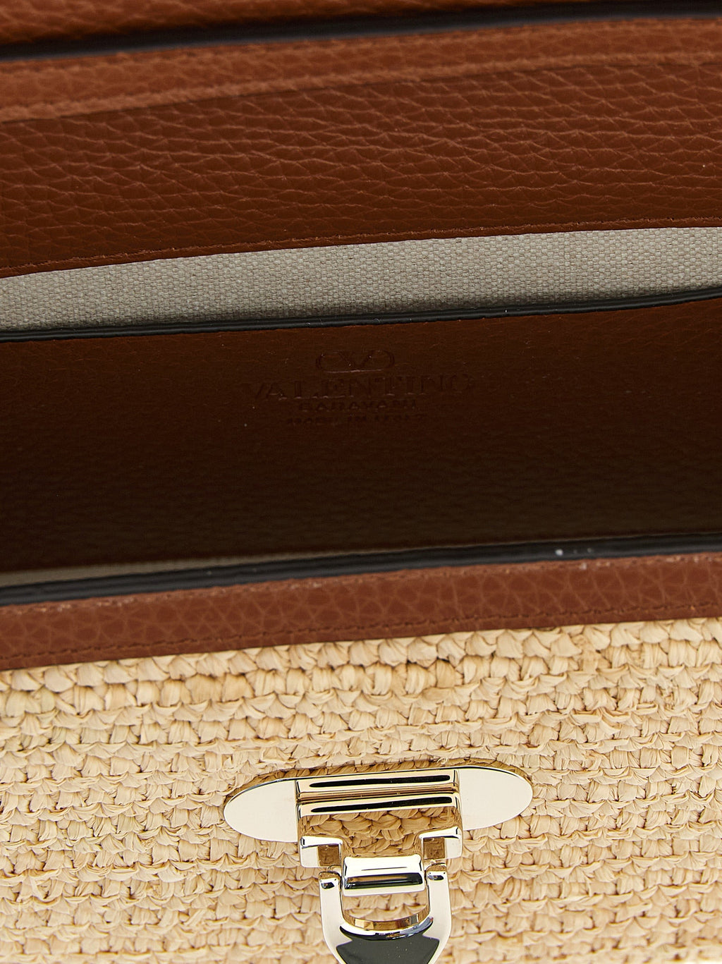 Valentino Garavani Beige Straw Crossbody Bag Valentino Garavani