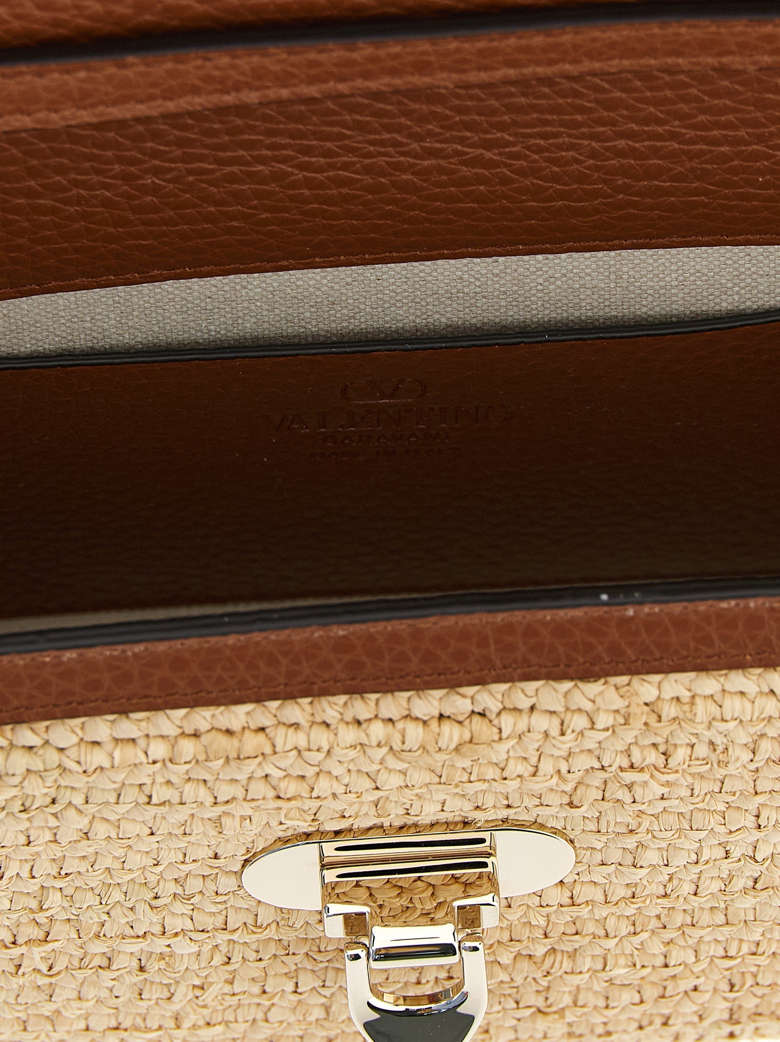 Valentino Garavani Beige Straw Crossbody Bag Valentino Garavani