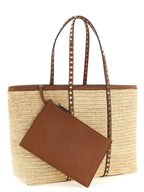 Valentino Garavani Beige Straw Tote Bag Valentino Garavani