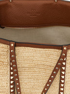 Valentino Garavani Beige Straw Tote Bag Valentino Garavani