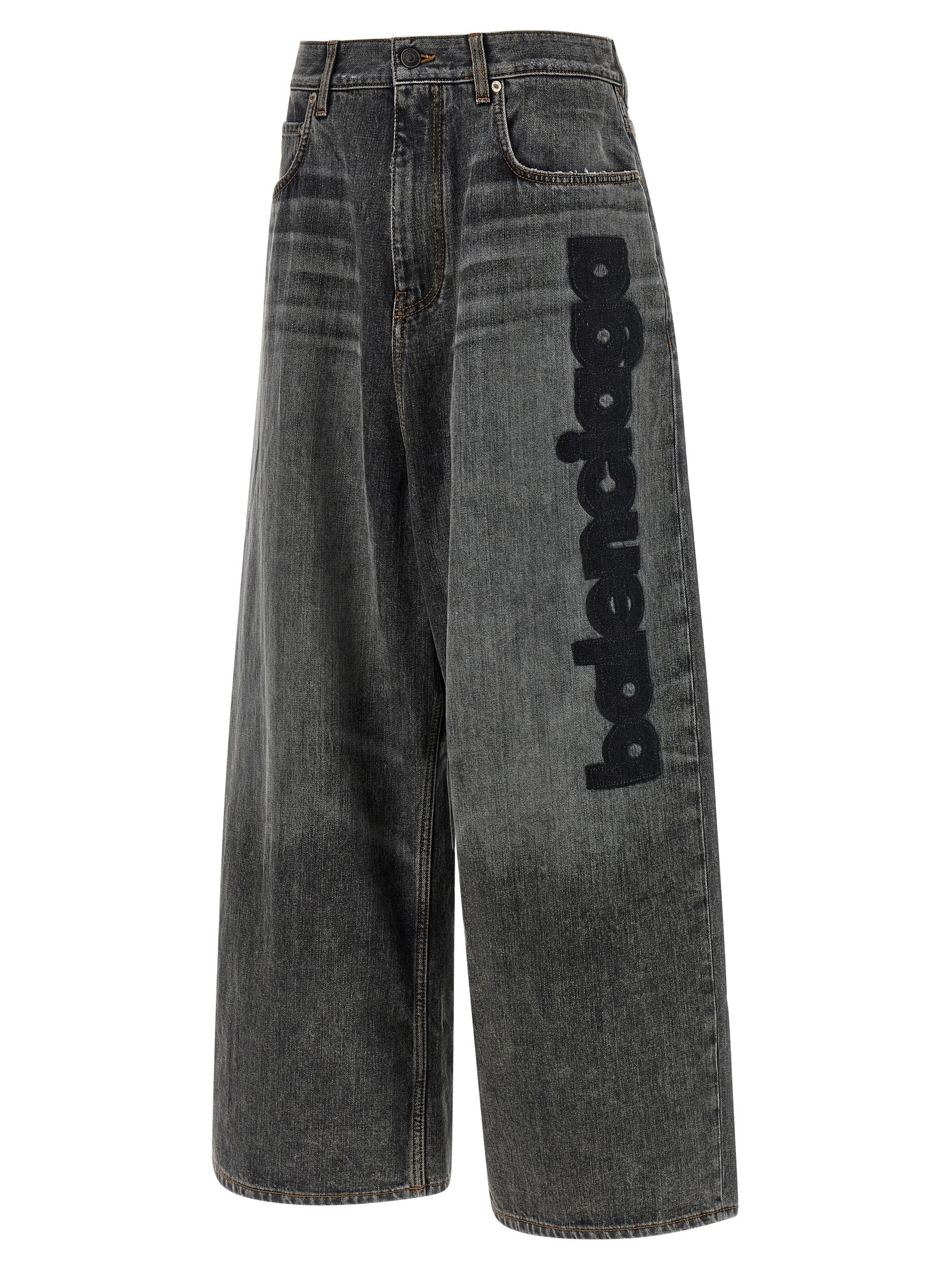 Balenciaga Gray Cotton Relaxed Fit Jeans Balenciaga