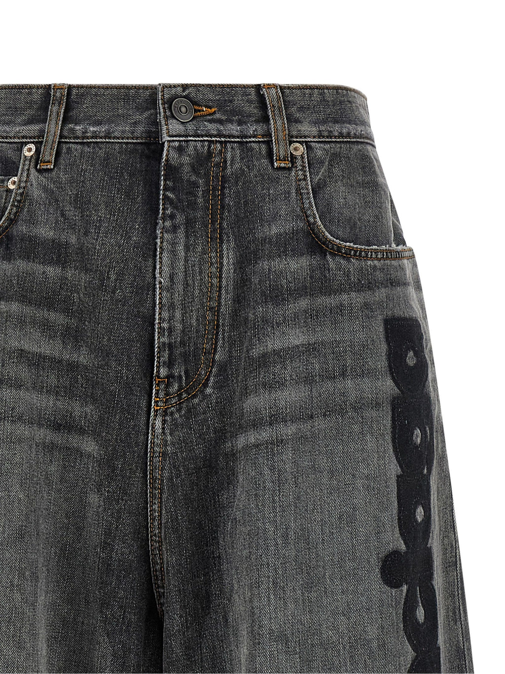 Balenciaga Gray Cotton Relaxed Fit Jeans Balenciaga