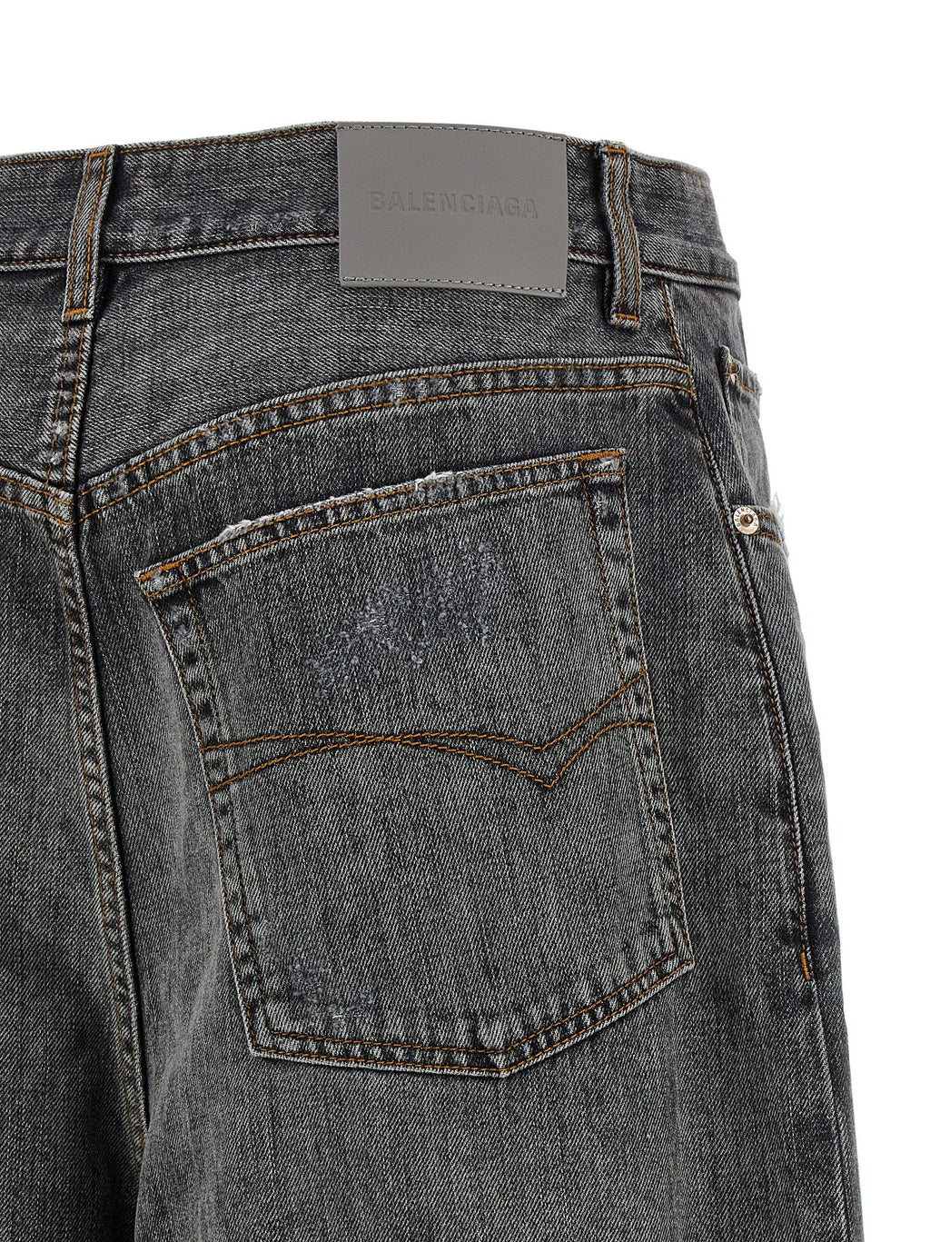 Balenciaga Gray Cotton Relaxed Fit Jeans Balenciaga