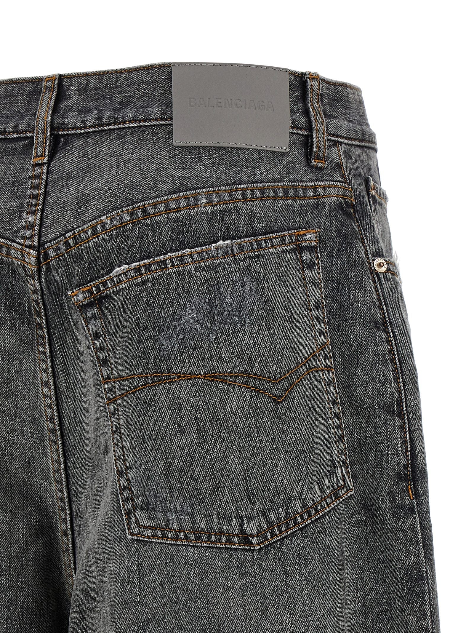 Balenciaga Gray Cotton Relaxed Fit Jeans Balenciaga