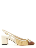 Valentino Garavani Beige Goatskin Mid Heel Pumps Valentino Garavani