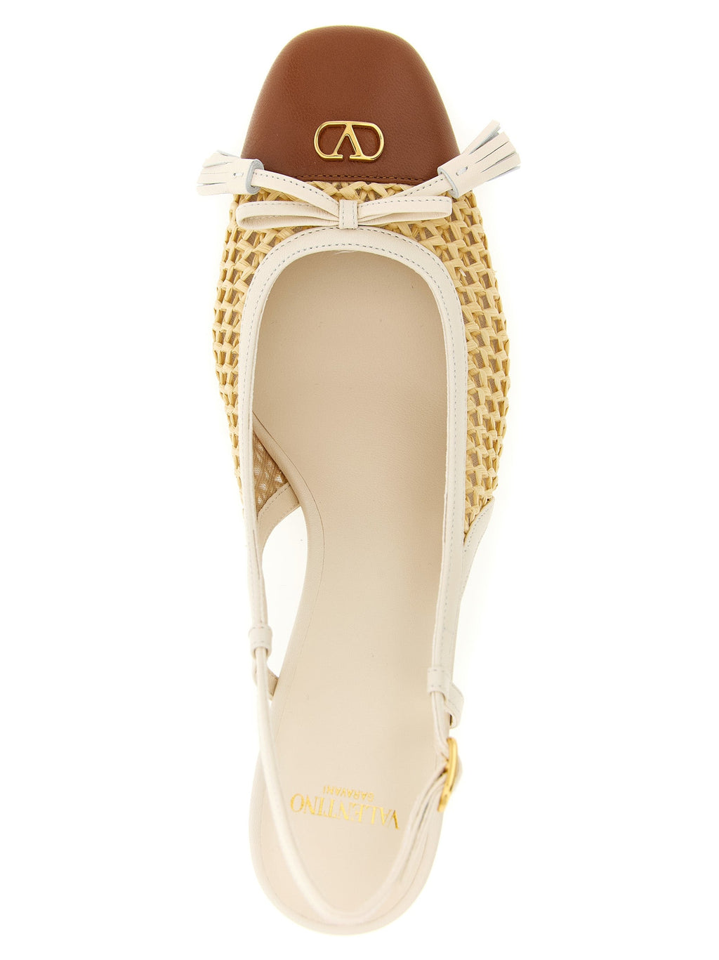 Valentino Garavani Beige Goatskin Mid Heel Pumps Valentino Garavani