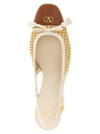Valentino Garavani Beige Goatskin Mid Heel Pumps Valentino Garavani