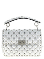 Valentino Garavani Silver Lamb Leather Shoulder Bag Valentino Garavani