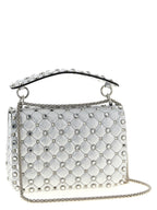 Valentino Garavani Silver Lamb Leather Shoulder Bag Valentino Garavani