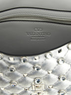 Valentino Garavani Silver Lamb Leather Shoulder Bag Valentino Garavani