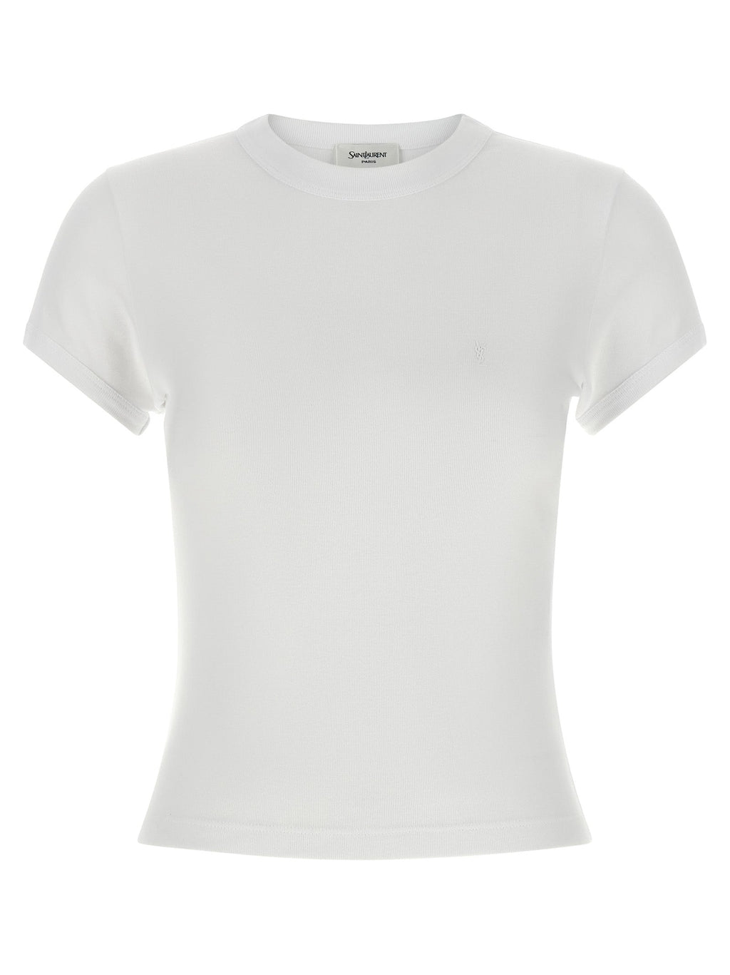 Saint Laurent White Cotton T-Shirt Saint Laurent