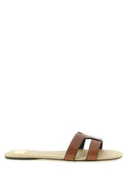 Saint Laurent Brown Calfskin Slides Saint Laurent