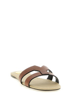 Saint Laurent Brown Calfskin Slides Saint Laurent