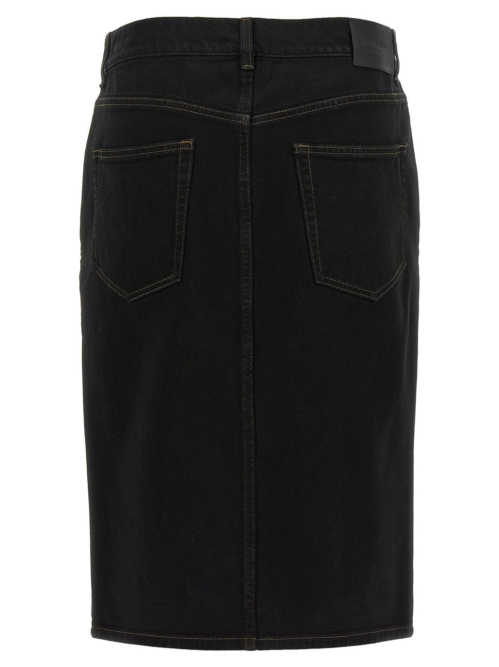 Saint Laurent Black Cotton Midi Skirt Saint Laurent