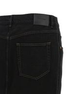 Saint Laurent Black Cotton Midi Skirt Saint Laurent