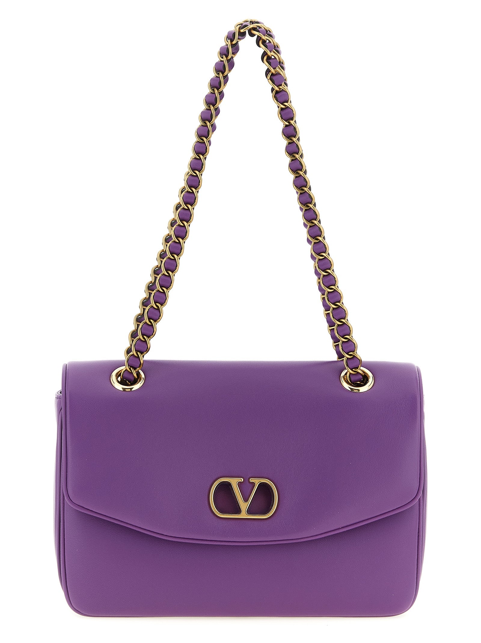Valentino Garavani Purple Lamb Leather Shoulder Bag Valentino Garavani