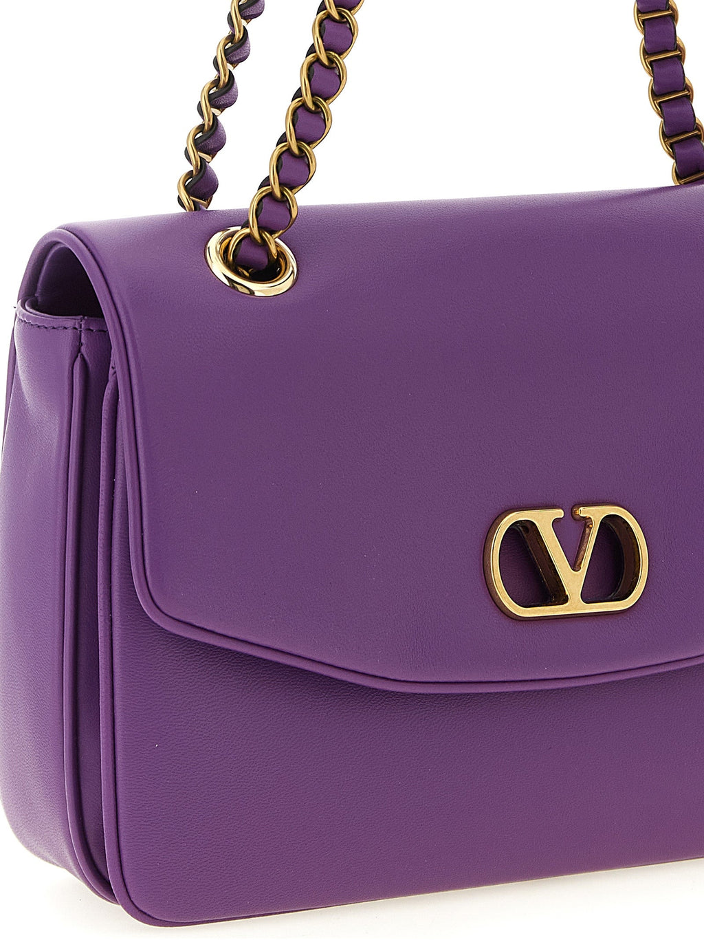 Valentino Garavani Purple Lamb Leather Shoulder Bag Valentino Garavani