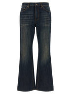 Burberry Blue Cotton Flared Jeans Burberry
