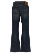 Burberry Blue Cotton Flared Jeans Burberry