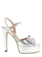 Valentino Garavani Silver Leather Stiletto Heel Sandals Valentino Garavani