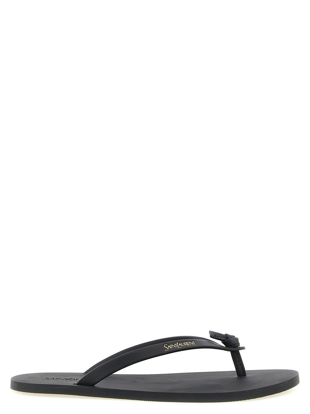 Saint Laurent Black Calfskin Slides Saint Laurent