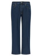 Valentino Garavani Blue Cotton Straight-Leg Jeans Valentino Garavani