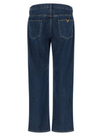 Valentino Garavani Blue Cotton Straight-Leg Jeans Valentino Garavani