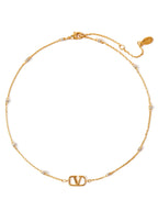 Valentino Garavani Gold Brass Necklace Valentino Garavani