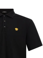 Versace Black Cotton Polo Shirt Versace
