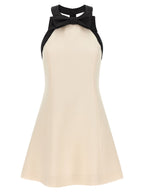 Valentino Garavani Bicolor Virgin Wool Short Dress Valentino Garavani