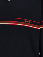 Versace Blue Cotton Polo Shirt Versace