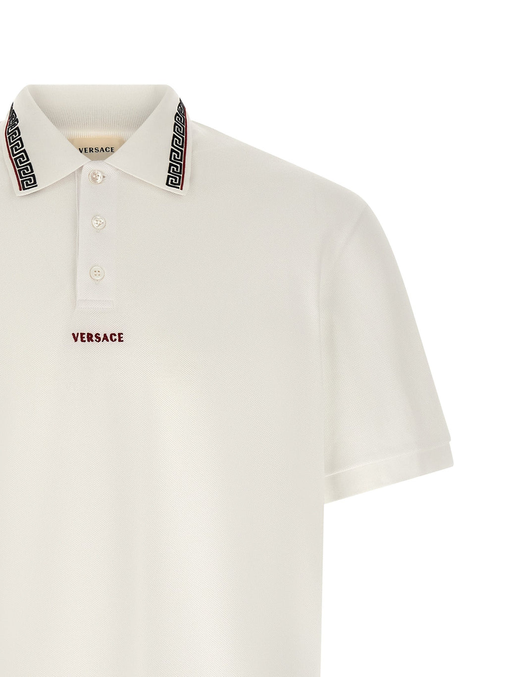 Versace White Cotton Polo Shirt Versace