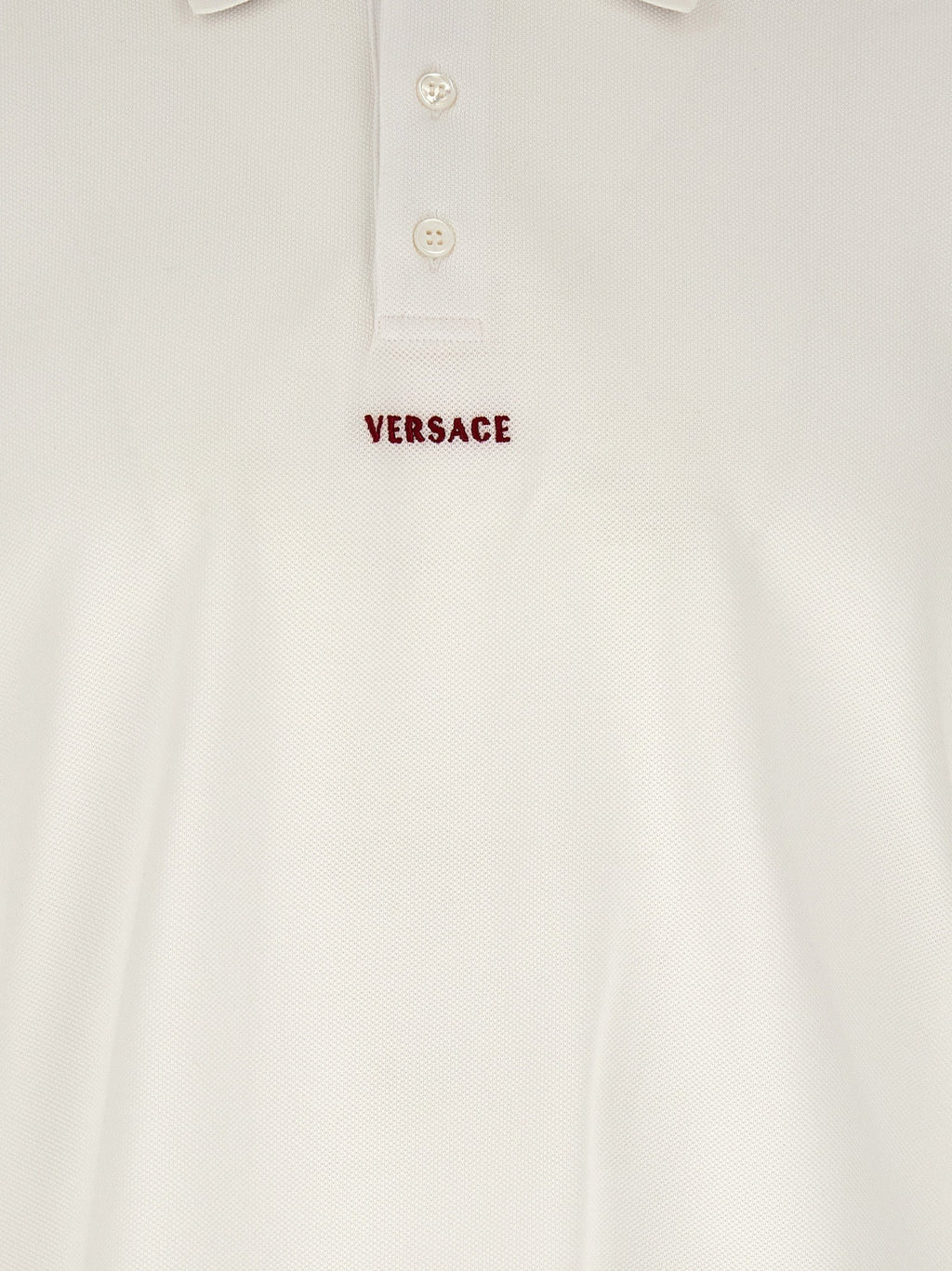 Versace White Cotton Polo Shirt Versace